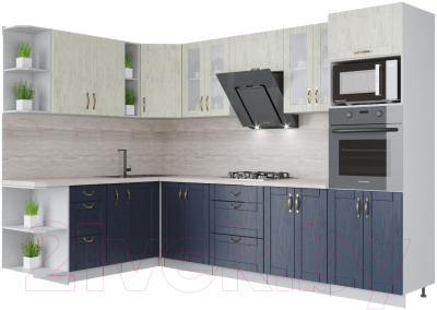 Готовая кухня Интерлиния Мила Крафт 1.88x3.0 левая - фото