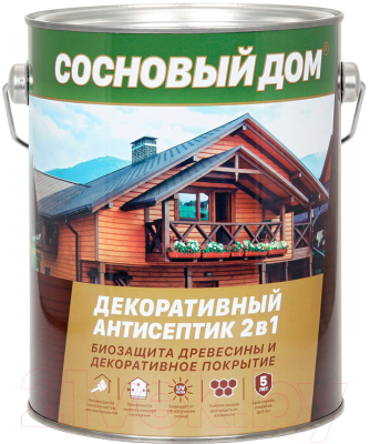 Защитно-декоративный состав Сосновый дом Бесцветный - фото