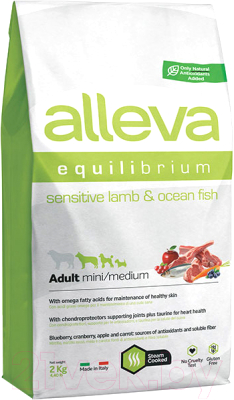 Сухой корм для собак Alleva Эквилибриум Сенситив для мел. и ср. пород с ягн. и рыбой / P6011 (2кг) - фото