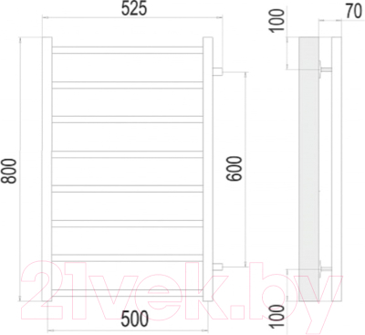 Полотенцесушитель водяной Terminus Вега П8 500x800