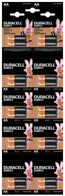 Комплект батареек Duracell AA HBDC - фото