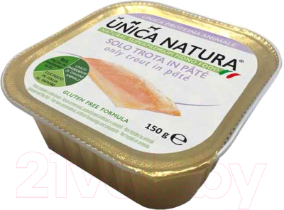 Влажный корм для собак Unica Natura для мелких пород паштет из форели - фото