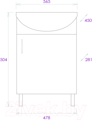 Тумба с умывальником Onika Эко 52.10 (105207 + Santeri 52)