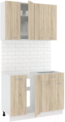 Готовая кухня Кортекс-мебель Корнелия Лира-лайт 1.1м без столешницы - фото
