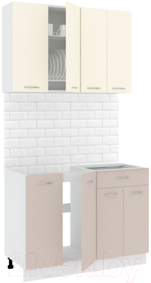Готовая кухня Кортекс-мебель Корнелия Лира-лайт 1.1м без столешницы - фото