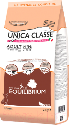 Сухой корм для собак Unica Classe для взрослых собак мелких пород ягненок - фото