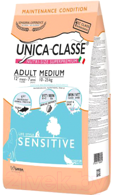 Сухой корм для собак Unica Classe для взрослых собак средних пород тунец (3кг) - фото
