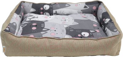 Лежанка для животных Кот и Пёс Анфиса №2 / Л6450МХб-С (бежевый) - фото