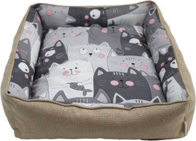 Лежанка для животных Кот и Пёс Анфиса №2 / Л6450МХб-С (бежевый)