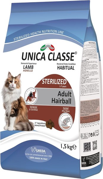 Сухой корм для кошек Unica Classe для взрослых стерилизованных кошек ягненок - фото