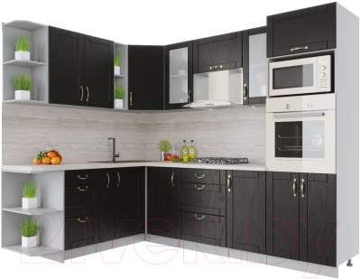 Готовая кухня Интерлиния Мила Крафт 1.88x2.6 левая - фото