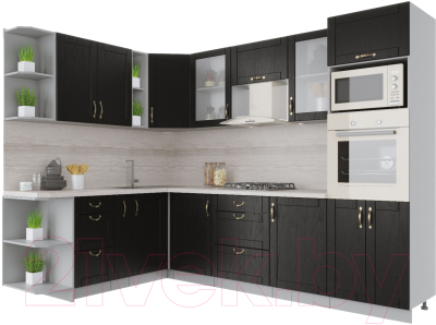 Готовая кухня Интерлиния Мила Крафт 1.88x2.8 левая - фото