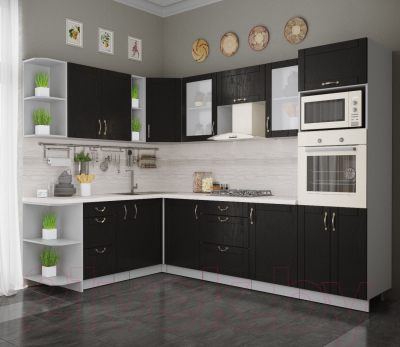Готовая кухня Интерлиния Мила Крафт 1.88x2.8 левая