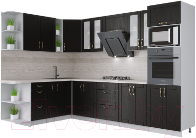 Готовая кухня Интерлиния Мила Крафт 1.88x3.0 левая - фото