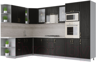 Готовая кухня Интерлиния Мила Крафт 1.88x3.2 левая - фото