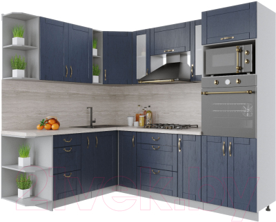 Готовая кухня Интерлиния Мила Крафт 1.88x2.4 левая - фото