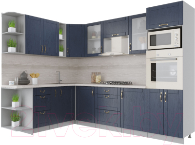 Готовая кухня Интерлиния Мила Крафт 1.88x2.8 левая - фото
