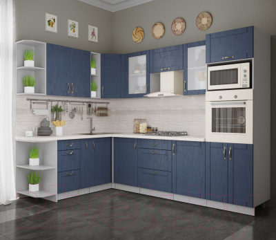 Готовая кухня Интерлиния Мила Крафт 1.88x2.8 левая