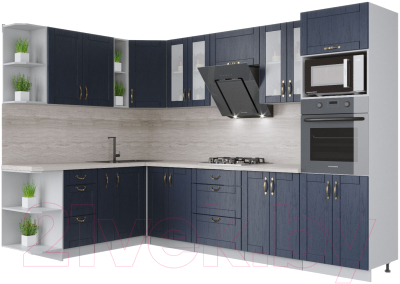 Готовая кухня Интерлиния Мила Крафт 1.88x3.0 левая - фото