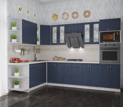 Готовая кухня Интерлиния Мила Крафт 1.88x3.0 левая