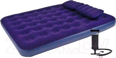 Надувная кровать Jilong Flocked With 2 Pillows&Handpump Queen / 21470 - фото