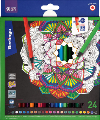 Набор цветных карандашей Berlingo SuperSoft Blackwood / SS01824 - фото