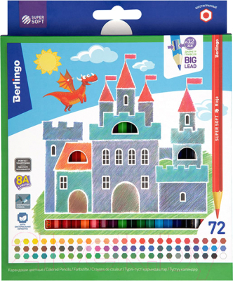 Набор цветных карандашей Berlingo SuperSoft Замки / SS00172 - фото