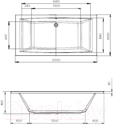 Ванна акриловая 1Марка Aelita MG 200x100