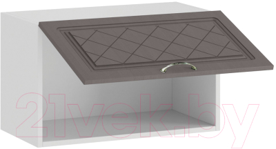 Шкаф навесной для кухни ТриЯ Бьянка 1В6Г (белый/дуб серый)