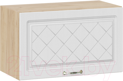 Шкаф навесной для кухни ТриЯ Бьянка 1В6Г (дуб крафт золотой/дуб белый) - фото