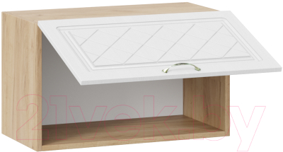 Шкаф навесной для кухни ТриЯ Бьянка 1В6Г (дуб крафт золотой/дуб белый)