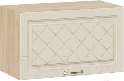 Шкаф навесной для кухни ТриЯ Бьянка 1В6Г (дуб крафт золотой/дуб ваниль) - фото