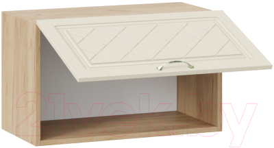 Шкаф навесной для кухни ТриЯ Бьянка 1В6Г (дуб крафт золотой/дуб ваниль)