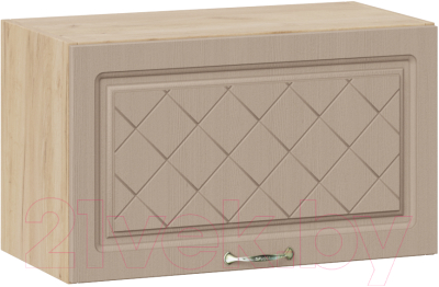 Шкаф навесной для кухни ТриЯ Бьянка 1В6Г (дуб крафт золотой/дуб кофе) - фото