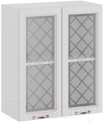 Шкаф навесной для кухни ТриЯ Бьянка 1В6С (белый/дуб белый) - фото