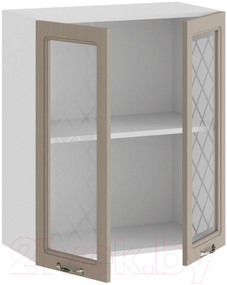 Шкаф навесной для кухни ТриЯ Бьянка 1В6С (белый/дуб кофе)