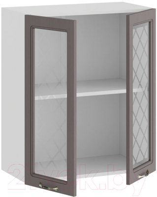 Шкаф навесной для кухни ТриЯ Бьянка 1В6С (белый/дуб серый)