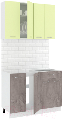 Готовая кухня Кортекс-мебель Корнелия Лира-лайт 1.1м без столешницы - фото