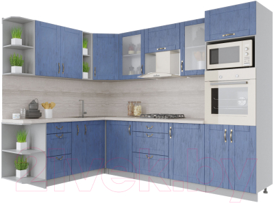 Готовая кухня Интерлиния Мила Крафт 1.88x2.8 левая - фото