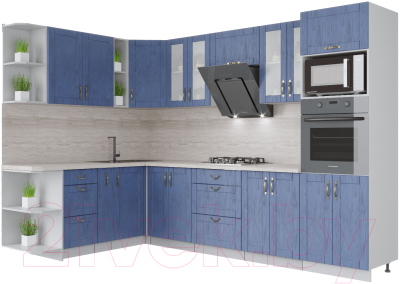 Готовая кухня Интерлиния Мила Крафт 1.88x3.0 левая - фото