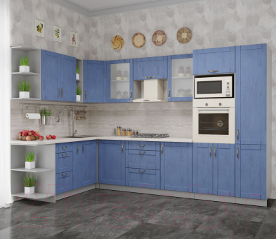 Готовая кухня Интерлиния Мила Крафт 1.88x3.2 левая