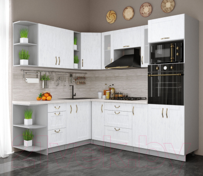 Готовая кухня Интерлиния Мила Крафт 1.88x2.4 левая