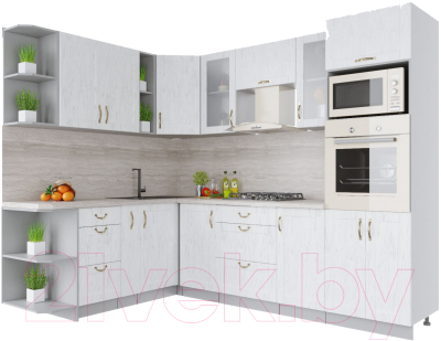 Готовая кухня Интерлиния Мила Крафт 1.88x2.6 левая - фото