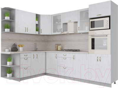 Готовая кухня Интерлиния Мила Крафт 1.88x2.8 левая - фото
