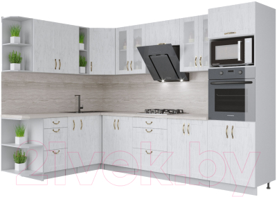 Готовая кухня Интерлиния Мила Крафт 1.88x3.0 левая - фото