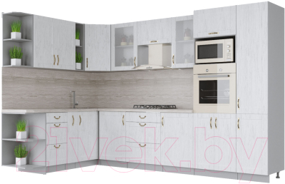 Готовая кухня Интерлиния Мила Крафт 1.88x3.2 левая - фото