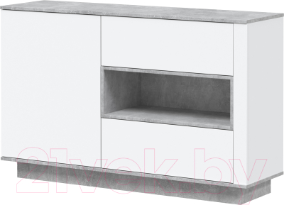 Комплект мебели для спальни Интерлиния Quartz-14 (белый платинум/бетон)