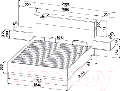 Комплект мебели для спальни Интерлиния Quartz-16 (белый платинум/бетон)
