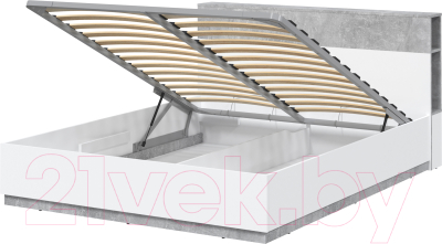 Комплект мебели для спальни Интерлиния Quartz-14 с ПМ (белый платинум/бетон)