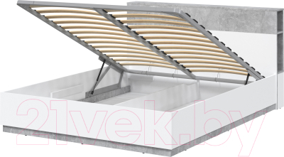 Комплект мебели для спальни Интерлиния Quartz-15 с ПМ (белый платинум/бетон)